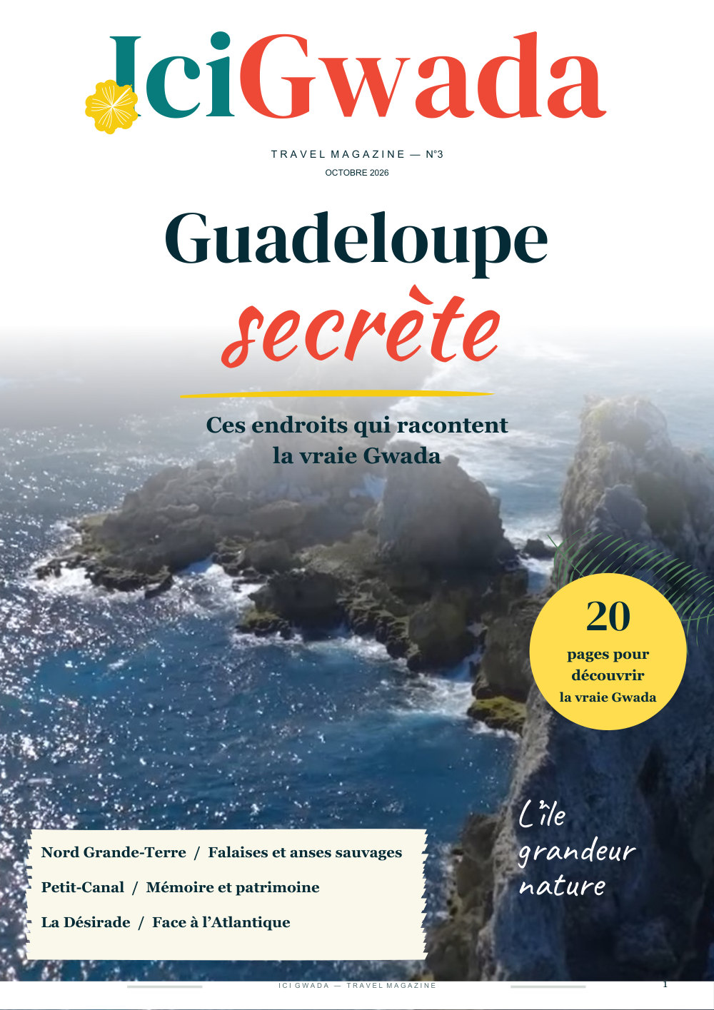 Couverture Travel Magazine iciGwada N°3 - Guadeloupe secrète