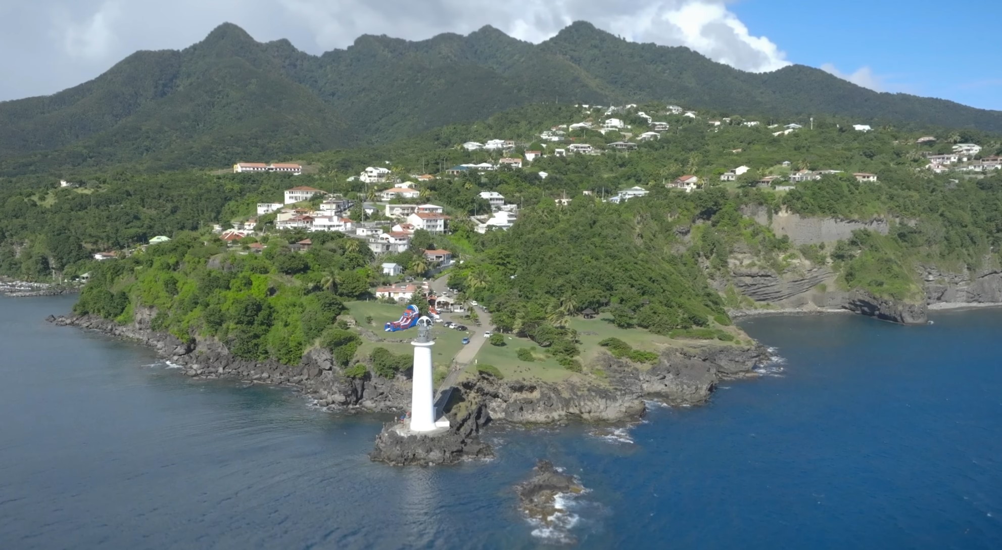 Paysage authentique de la Guadeloupe vue aérienne archipel