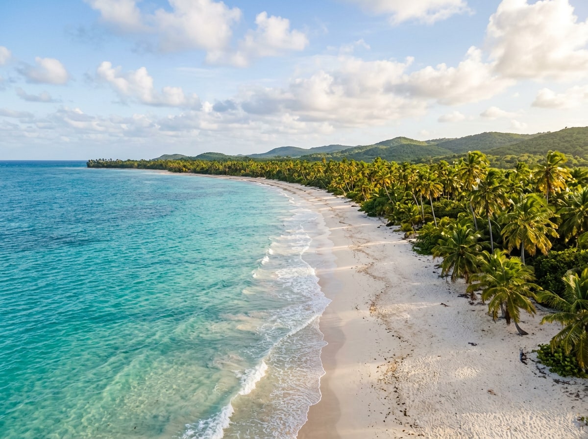 Plage Grande Anse Marie-Galante sable blanc cocotiers Guadeloupe