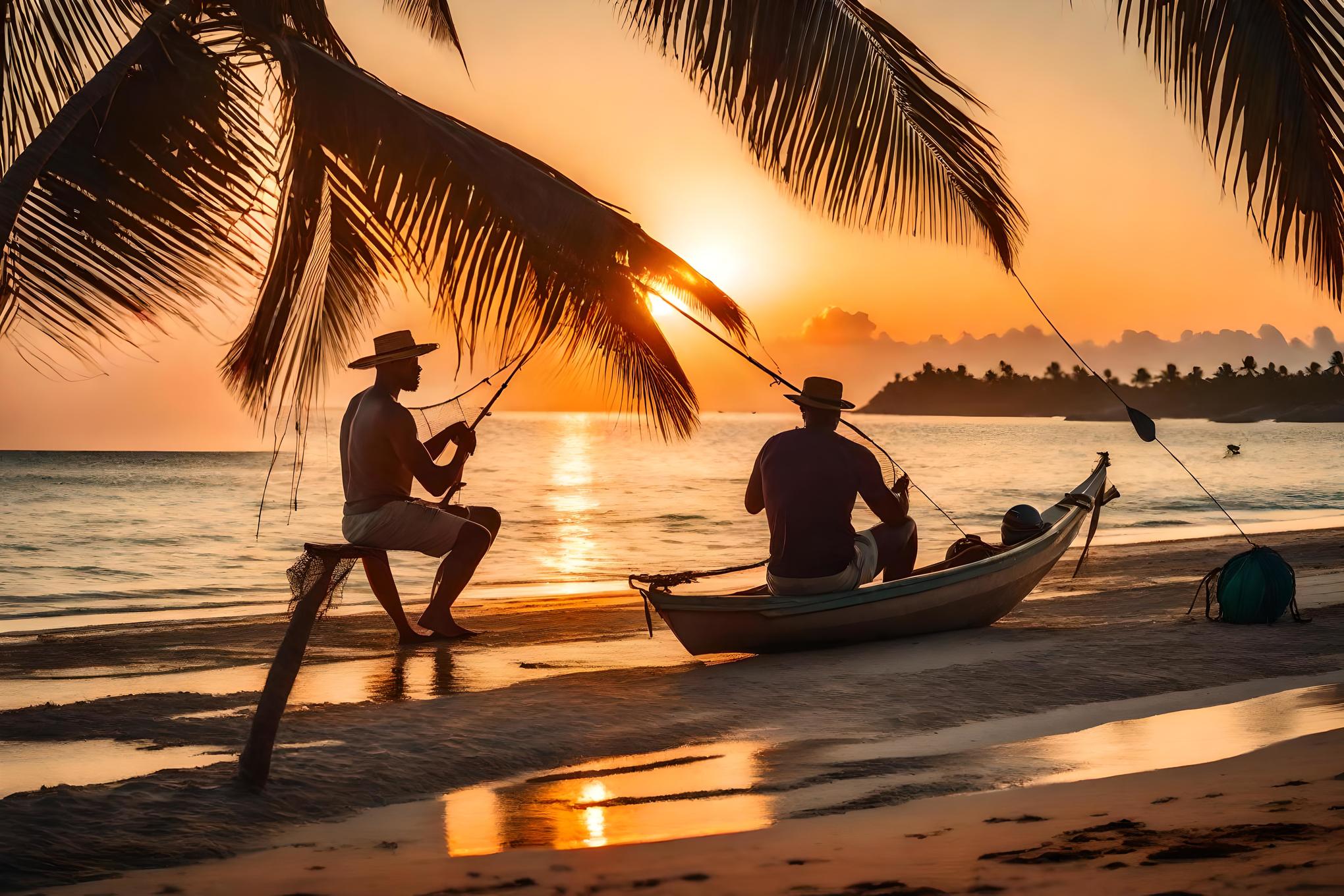 Un groupe de touristes apprend la pêche traditionnelle en Guadeloupe