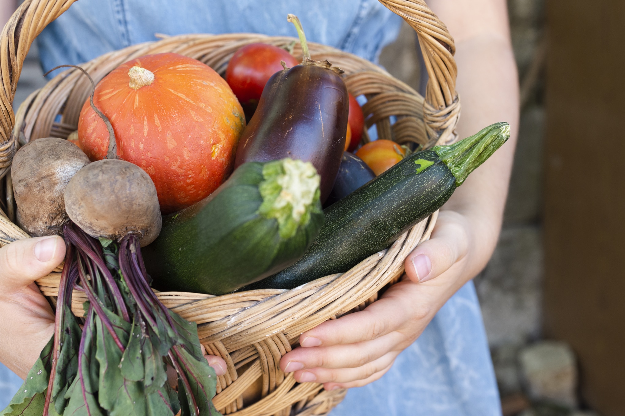Panier de produits frais du marché